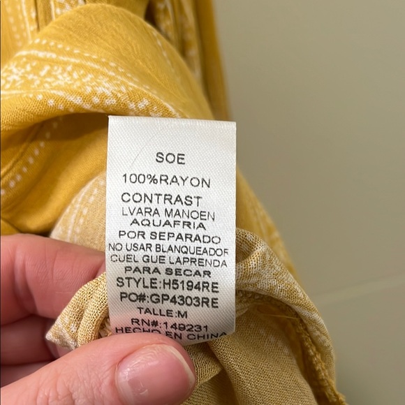 Kori America NWT: Yellow Striped Button-Up Blouse - Picture 6 of 8